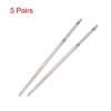 Unique Bargains Floral Pattern Stainless Steel Chopsticks 8.9" x 0.24" 5 Pairs - 2 of 3