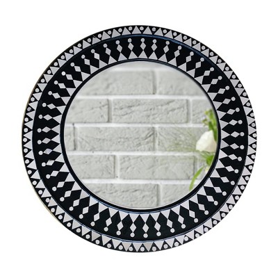 Sol Living 18-in Home Decor Mirror Handmade Wall Art - Black