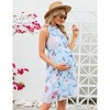 Clearlove Maternity Halter Neck Dress Summer Casual Sleeveless High Waisted Flowy Pregnancy Dresses - 3 of 4