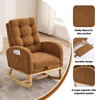 Lyngins Upholstered Rocking Chair, Rubber Wood Lounge Armchair with Footrest & Side Storage Pocket, High-Back Rocker Chair/Accent Chair - 2 of 4