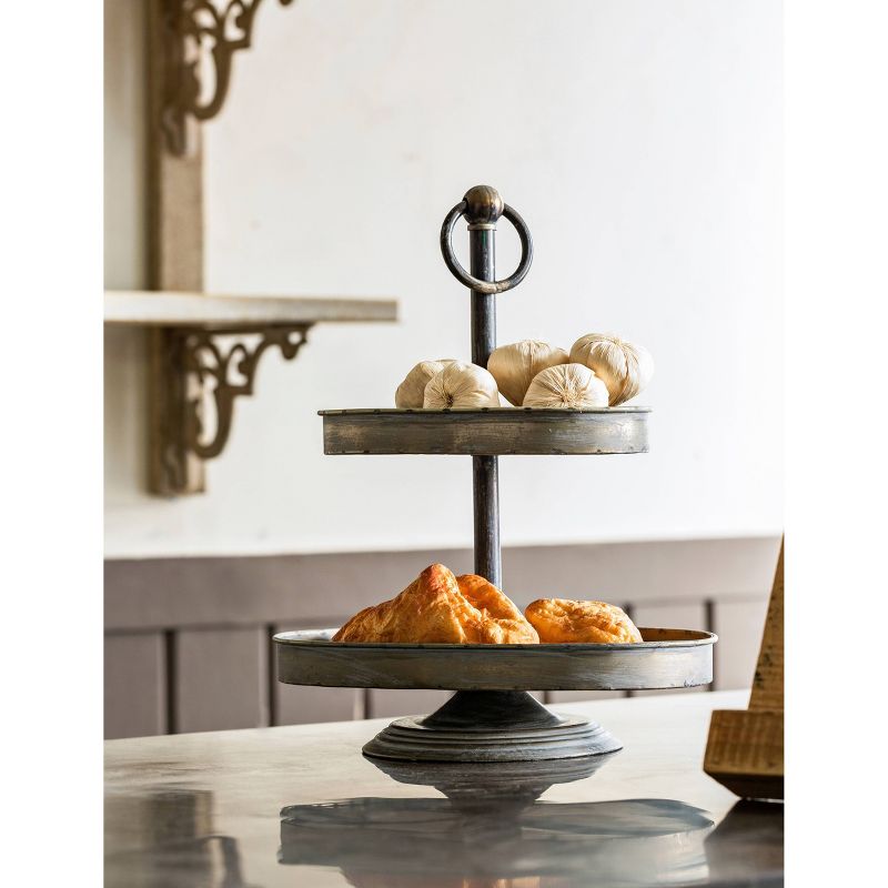 Metal Two Tier Serving Tray - Storied Home, 3 of 9