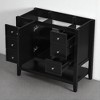 36" Freestanding Bathroom Vanity Base Only, Black Solid Wood & MDF Cabinet with 1 Door, 3 Drawers & Open Shelf, No Sink - 4 of 4