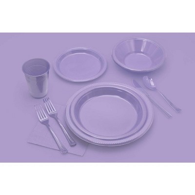 Lavender Heavy-Duty Plastic Rectangle Tablecloth 54 x 108 Inch - 6 Pack