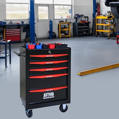 VASIP Rolling Metal Tool Chest with 4 Drawers, Steel Tool Chest Cabinet with Ball Bearing  Drawer Slides for Home,Garage