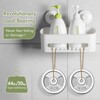ATTOP Shower Caddy Suction Cup - No Drilling Max Hold 44lbs- Powerful Heavy Duty Suction Shower Organizer with Hooks for Bathroom Kitchen White - 2 of 4