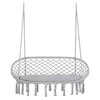 Grungis 2-Person Hammock Swing Chair Outdoor,Macrame Hanging Cotton Rope Swing Chair with Soft Cushion for Bedroom,Garden Yard - 3 of 4