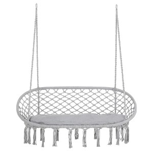 CAVINAS 2-Seat Hammock Chair,Patio Swing with Soft Cushion and Cotton Rope,Outdoor Swing for Indoor Patio Garden - 1 of 4
