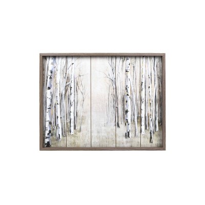 27.75" x 21.75" Birch Trees MDF Wall Sign Panel Brown - Prinz