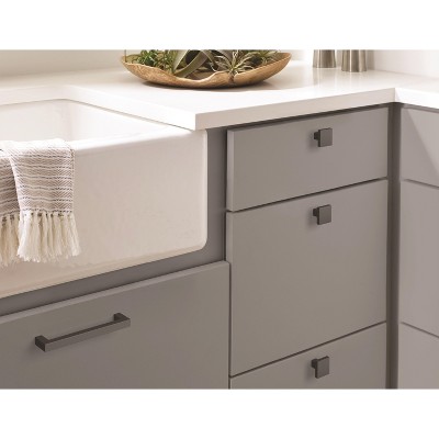Matte Black Square Modern Cabinet Knob with Mounting Hardware