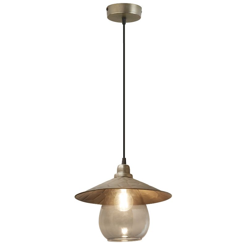 11.8&#34; Charles Glass and Metal Pendant Ceiling Light - River of Goods, 1 of 10