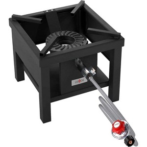 GasOne Heavy-Duty Propane Burner Outdoor Cooker with Adjustable 0-20 PSI Regulator & Steel Braided Hose for Home Brewing, Turkey Fry, Maple Syrup - 1 of 4