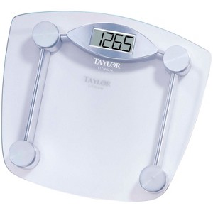 Taylor® Precision Products Digital 400-lb Capacity Chrome and Glass Bathroom Scale in Clear - 1 of 1