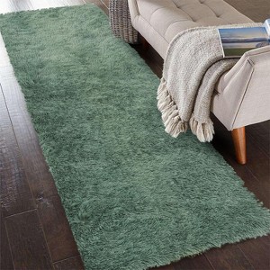 Runner Rug,Non-Slip Stain Resistant Fluffy Nursery Rug,Ultra Soft Shag Throw Carpet Solid Color Indoor Floor Carpet for Bedroom - 1 of 4