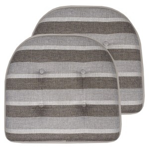 Bradford Striped U Shaped Memory Foam 17" x 16" Chair Cushion by Sweet Home Collection® - 1 of 4