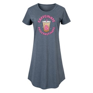 Women's - Instant Message - Coffee Lover Graphic T-shirt Dress - 1 of 4