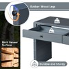 PAGED Curved Console Table with Storage, Wooden Entryway Table with Rrubber Wood Legs and Sleek Metal Handles for Living Room, Entrance - 4 of 4