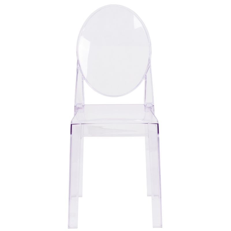 Emma and Oliver 4 Pack Ghost Chair with Oval Back in Transparent Crystal - Wedding Chairs, 4 of 12