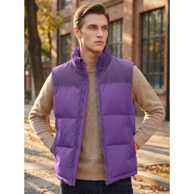 Мужские куртки INSPIRE CHIC Men's Outerwear Sleeveless Winter Puffer Jacket Vest Medium Purple — фото 2