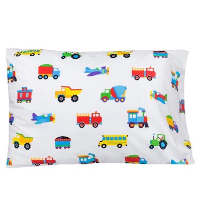 Wildkin Kids Trains, Planes & Trucks 100% Cotton Pillowcase - Standard ...