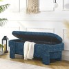 CAVINAS Linen Tufted Upholstered Storage Ottoman Bench, Oval Ottoman with Storage, Storage Entry Bench for Living Room, Entryway and Bedroom - 4 of 4