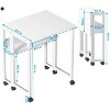 Folding Desk Small Rolling Desk with Storage Shelf, 31.5 inch Foldable Computer Desk with Wheels for Small Space, Easy Assembly - 3 of 4