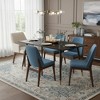 FurnitureR 55.1" Modern Dining Table with Black Marble-Style Top and Wood Tapered Legs, Rectangular Kitchen & Dining Room Table - 4 of 4