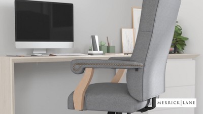 Bomber Brown Microfiber High-Back Swivel Office Chair with Metal Base