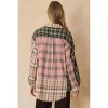 Women's Color Block Plaid Flannel Top - entro - 3 of 4