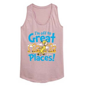Women's - Dr. Seuss - I'm Off To Great Places Graphic Racerback Tank - 1 of 4
