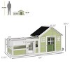 LAOTIES 64" Outdoor Wooden Rabbit Hutch with Wheels,Bunny Cage with Asphalt Roof for Rabbits or Guinea Pigs - 3 of 4