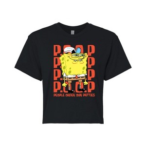 Women's - SpongeBob SquarePants - People Order Our Patties Cropped Graphic T-Shirt - 1 of 4