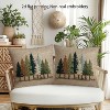 Lomsoe 2pcs Winter Pine Tree Christmas Throw Pillow Covers Farmhouse Decor Cushion Cases with Zipper Closure, & Brown Pine Tree Print for Living Room - 2 of 4