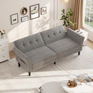 homfan 89" Futon Sofa Bed, Convertible Sleeper Sofa with Adjustable Backrest & Armrest, Modern Loveseat Sleeper for Living Room Bedroom Apartments - 1 of 4