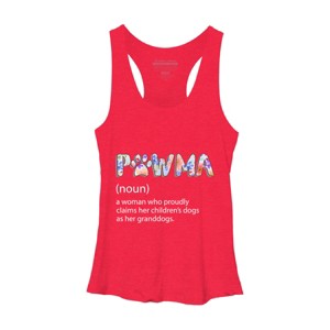 Women's Design By Humans Grandmother Loves Grandogs Pawma By littlesenh1 Racerback Tank Top - 1 of 2