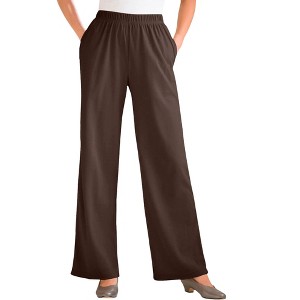 Woman Within Plus Size Tall 7-Day Knit Wide-Leg Pant - 1 of 4