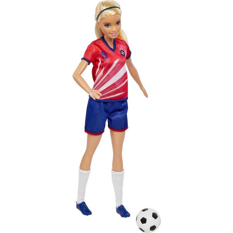 Barbie Soccer Doll - Red #9 Uniform, 3 of 7