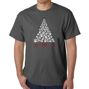 LA Pop Art Paw Christmas Tree - Men's Word Art T-Shirt - 1 of 4