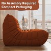 SYFERLORY Armless 3-Seat Togo THREE Seater Large Bean Bag Sofa，Orange - 4 of 4