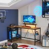 Bestier - L-Shaped Gaming Desk with LED Lights, Power Outlets, and Monitor Stand - 58" Wide - 2 of 4