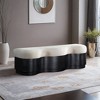 Meridian Furniture,Savoy Velour Fur Fabric Bench - 2 of 4