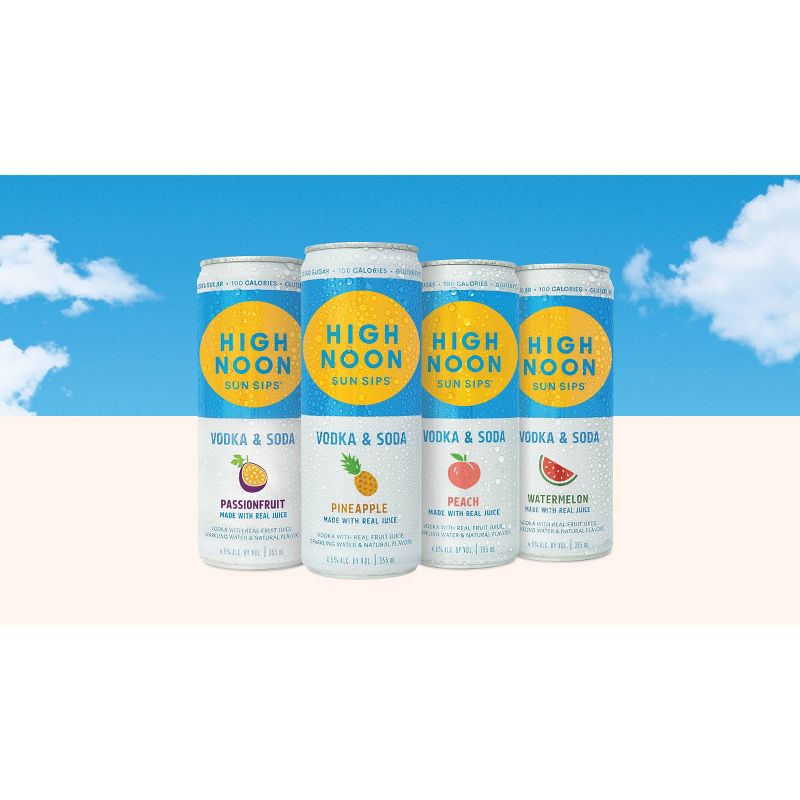 High Noon Sun Sips Tropical Hard Seltzer Variety Pack - 8pk/355ml Cans, 4 of 6