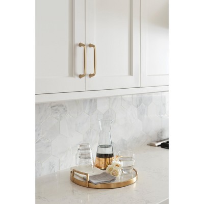 Golden Champagne Steel Cabinet Pull with Mounting Hardware
