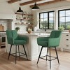 Art Leon Set of 2 Fabric Swivel Counter Height Barstools - 2 of 2