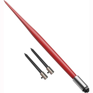 49" Hay Spear, Heavy-Duty Quick-Attach Square Bale Spike, Hay Bale Spear, Includes 2 Stabilizer Prongs, Hex Nut & Sleeve for Tractor Bucket Loaders - 1 of 4