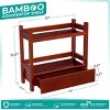 Sorbus 2-Tier Bamboo Counter Organizer with Drawer Bamboo for Vanity, Matcha Station, Bathroom Sink Organizer Countertop, Kitchen & Office Storage - 3 of 4
