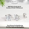 Princess Cut Stud Earrings for Women 2.5ct Simulated Diamond Sterling Silver Ginger Lyne - 2 of 4