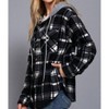 Women's Long Sleeve Plaid Button Down with Hoodie Fleece Jacket - Active Basic - 2 of 4