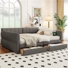 2-Drawer Queen Upholstered Bed Frame with USB Charging Port, Lambswool Fabric and Wood Slats, No Box Spring Needed - Baofuwish - 2 of 4