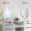 POWLIG 13.4-in 2-Light Nickel Modern Dimmable Bathroom Transitional Vanity Light with Transparent Glass Shade - 3 of 4