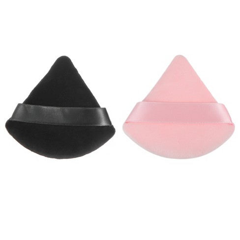 Unique Bargains Loose Powder Puff Face Soft Triangle Puff Blender Beauty  Makeup Tool Short Plush 2 Pcs Black Pink : Target